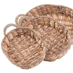 Wholesale Oval water hyacinth bread basket with 2 handles made in Vietnam