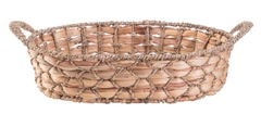 Wholesale Oval water hyacinth bread basket with 2 handles made in Vietnam