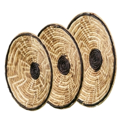 Hot trend Unique Water hyacinth Woven Wall Hangings Plates Handmade Wall Decor for Livingroom