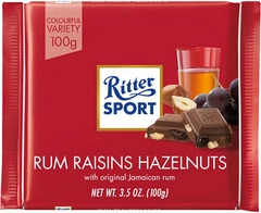 Socola RITTER rum nho khô hạt dẻ 100g