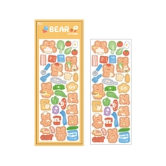 Set 2 tờ sticker chú gấu dễ thương - cam