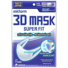 Khẩu trang UNICHARM 3D Mask ngăn khói bụi 5 cái