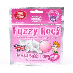 Kẹo Xylitol Fuzzy Rock Crystal Bubblegum 40g