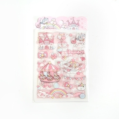 Sticker set 4 tờ unicorn hồng