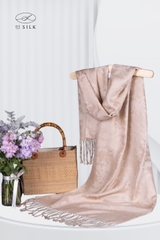 Khăn lụa Jacquard họa tiết hạc