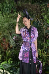 Khăn lụa dài Nerin tím biếc