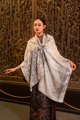 Khăn lụa dài - Mẫu Song Long Chầu Nhật