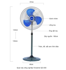 Quạt cây công nghiệp Vinawind QĐ-500 - Sải cánh 50cm, công suất 150W