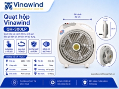 Quạt hộp Vinawind QH-300LP, sải cánh 30cm, đổ tự ngắt