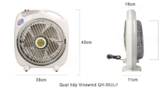 Quạt hộp Vinawind QH-300LP, sải cánh 30cm, đổ tự ngắt