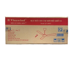 Quạt trần Vinawind QT-1400X 3 cánh, nhôm, có điều khiển Trắng/xanh
