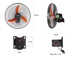 Quạt treo tường Vinawind QTT-450DM, Cánh 450mm, dây kéo