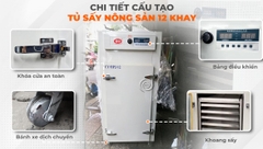 Tủ sấy thực phẩm nông sản 12 khay đa năng