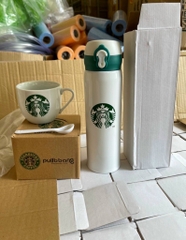 Bộ bình ly kèm muỗng Starbucks (combo 2 món)