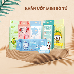 Khăn Ướt Bỏ Túi Mini (8 Gói Nhỏ/1 Bịch) - ( Thùng 48 - 70 - 60 )