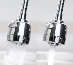 Đầu Vòi Xoay Inox Xoay 360 Độ Có 2 Chế Độ Nước