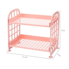 Kệ Nhựa 2 Tầng Mini Đựng Đồ Đa Năng