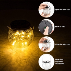 Bộ 2 Đèn Tròn Trang Trí Năng Lượng Mặt Trời (Thùng 20Bộ)