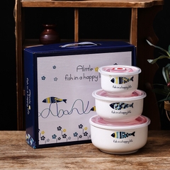 Set 3 Thố Sứ - Hình Con Cá (Thùng 20)