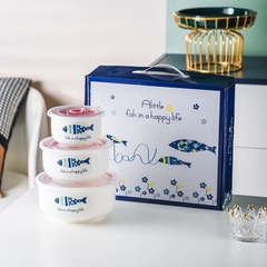 Set 3 Thố Sứ - Hình Con Cá (Thùng 20)