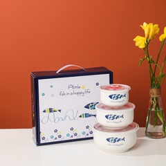 Set 3 Thố Sứ - Hình Con Cá (Thùng 20)