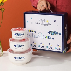 Set 3 Thố Sứ - Hình Con Cá (Thùng 20)