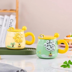 Cốc Sứ Cute Chùm Bông Quai Nón (Thùng 60)