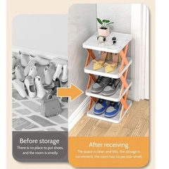 (Có Hộp) Kệ Giày Nhựa 5 Tầng Xếp Gọn Chữ X (Bao 20)