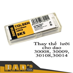 LƯỠI DAO LIỀN SK5 61x19x0.6MM (TÉP 10 LƯỠI) TOLSEN - 30010