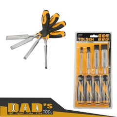 BỘ 4 ĐỤC GỖ CÁN NHỰA MỀM 6/13/19/25MM TOLSEN - 25384