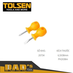 BỘ 2 TUA VÍT NGẮN CHỐNG TRƯỢT 38MM TOLSEN - 20734
