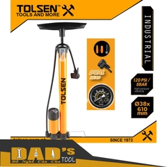 ỐNG BƠM XE ĐẠP 38x610MM CÓ ĐỒNG HỒ ĐO ÁP SUẤT TOLSEN - 65505