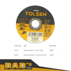 ĐĨA CẮT SẮT-INOX 105-125x1.2MM TOLSEN 76101-03