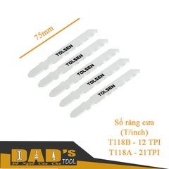 LƯỠI CƯA LỌNG DÙNG CHO SẮT (VỈ 5 LƯỠI) 75MM-12/21TPI TOLSEN - 76811/12