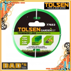 DÂY CẮT CỎ BẢN VUÔNG 2.0MMX15M (XANH) TOLSEN - 77653
