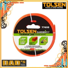 DÂY CẮT CỎ BẢN VUÔNG 2.4MMX15M (CAM) TOLSEN - 77655