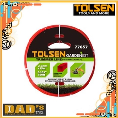DÂY CẮT CỎ BẢN VUÔNG 2.7MMX15M (ĐỎ) TOLSEN - 77657