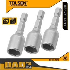 BỘ 3 MŨI VÍT BẮN TÔN (CÓ TỪ) 12-14x65MM TOLSEN 77847/49