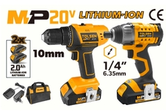 BỘ MÁY KHOAN VÀ MÁY BẮN VÍT PIN 20V TOLSEN - 87239