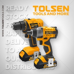 BỘ MÁY KHOAN VÀ MÁY BẮN VÍT PIN 20V TOLSEN - 87239