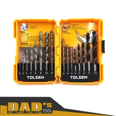 BỘ 16 MŨI KHOAN GỖ-TƯỜNG-SẮT TOLSEN - 75628