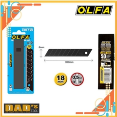 LƯỠI DAO RỌC GIẤY 18x100mm ĐEN OLFA LBB-10B/LBB-50