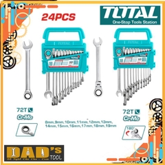 BỘ 24 CỜ LÊ MIỆNG TỰ ĐỘNG 8-19MM TOTAL - THT103RK246