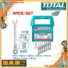 BỘ 8 CỜ LÊ VÒNG MIỆNG TỰ ĐỘNG LINH HOẠT 8 ĐẾN 19MM TOTAL - THT103RK586