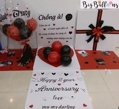 Hộp Surprise Sinh Nhật Tặng Chồng Kèm Bóng Bay Jumbo In Chữ