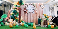 Trang trí sinh nhật màu xanh cho bé trai