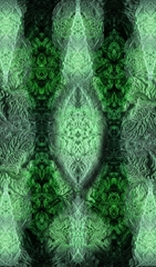 Engraving green silk fabric
