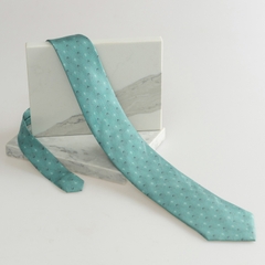 Diamond teal silk tie