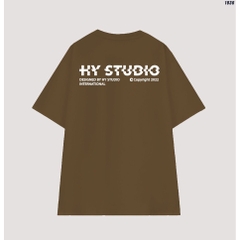 Áo Thun Tay Lỡ cotton 100 HY STUDIO INTERNATIONAL 1036 nam nữ form rộng