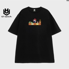 Áo Thun Nữ Tay Lỡ Cotton 100 Unisex Mario Game 1153 HY KOREA
